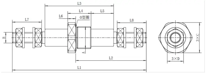 Archived technical reference drawing for an O-ring-sealed electrode stud