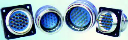 Archived catalog photograph of several circular connector configurations