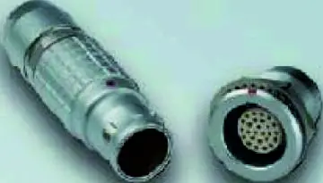 Archived catalog photograph showing a circular connector mating pair