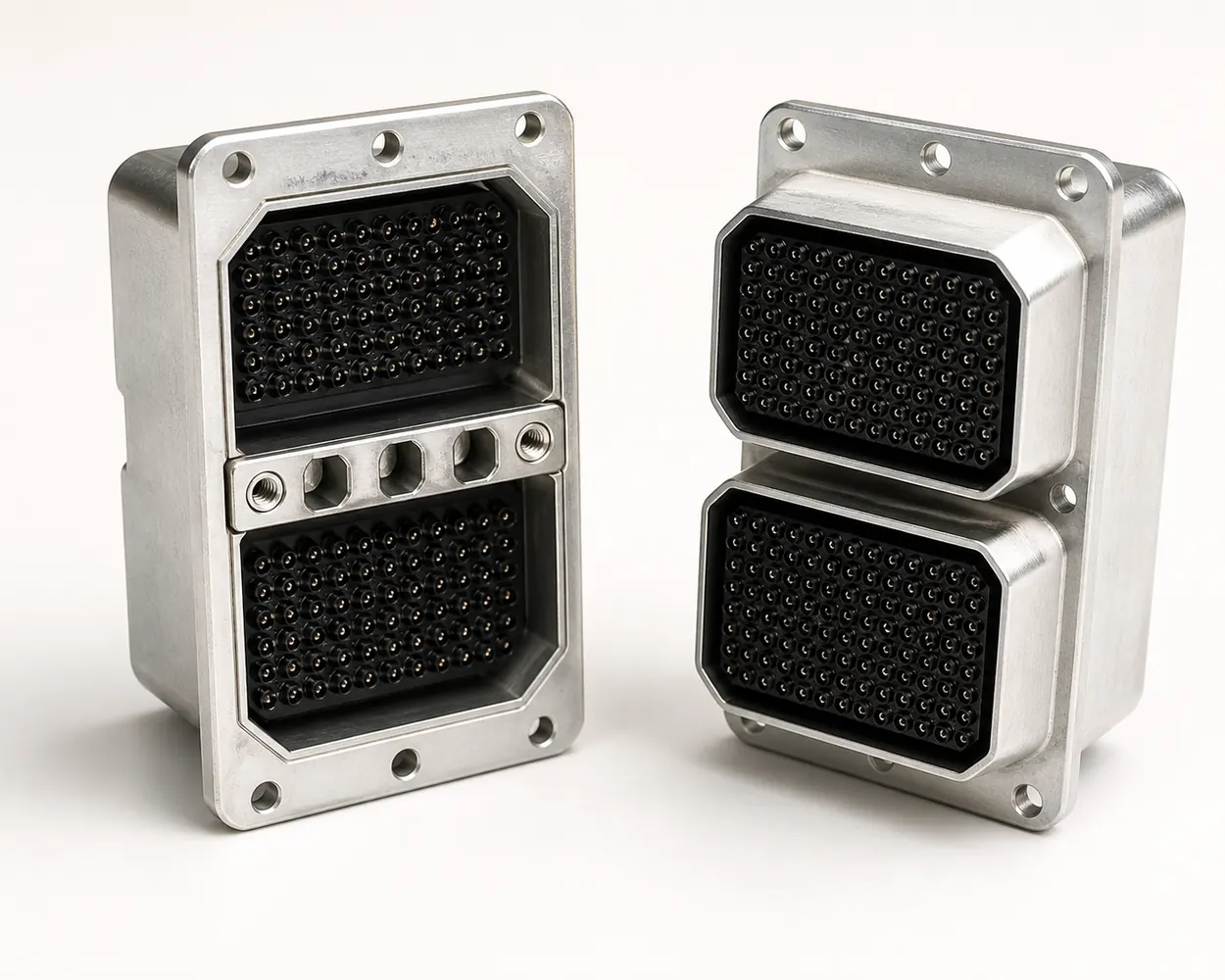 Representative high-reliability avionics I O connector pair