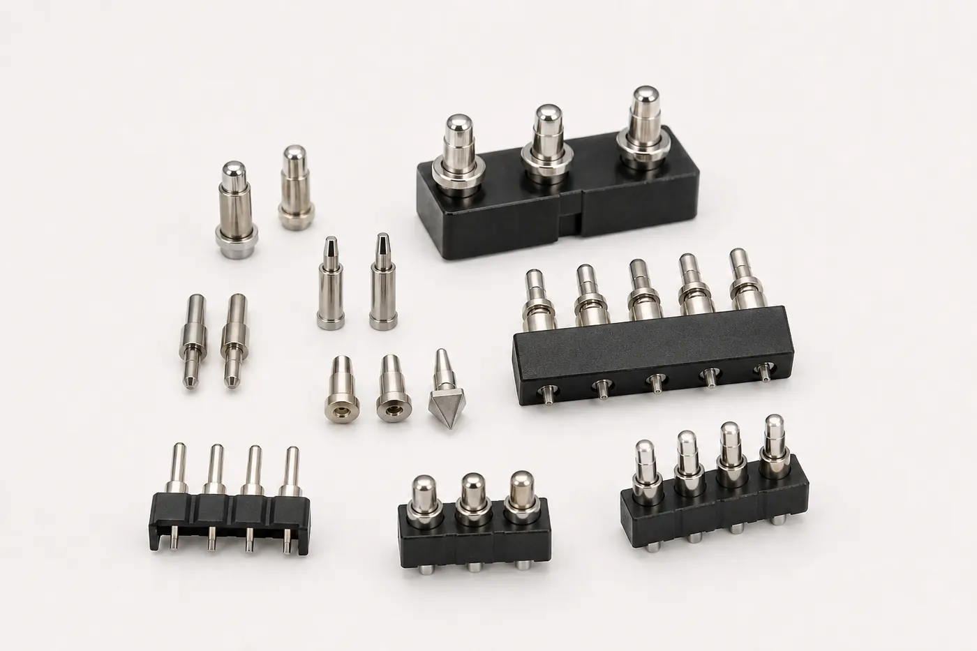 Representative spring-loaded electrical contact configurations
